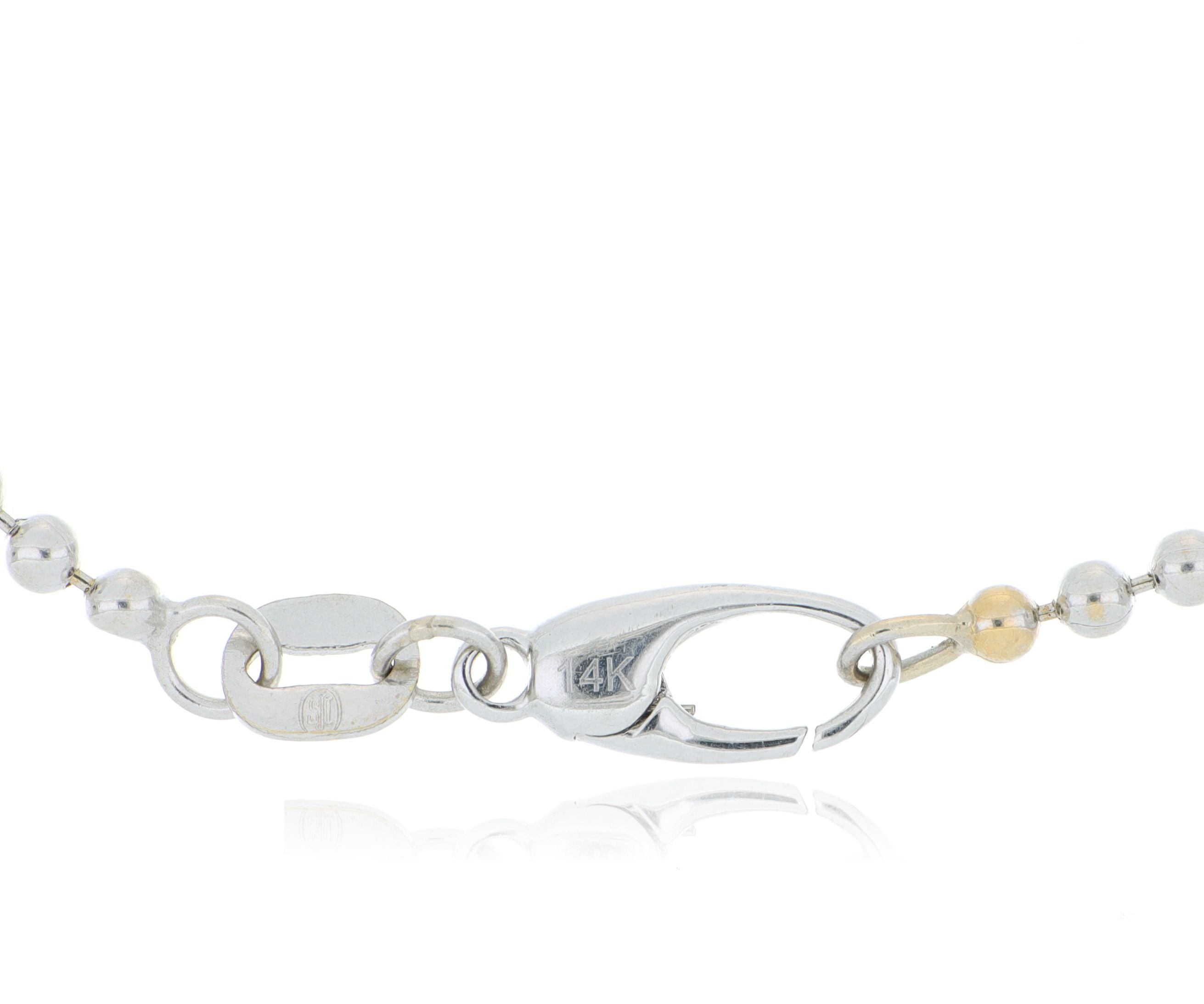 14k White Gold Tiny Ball Bracelet - Charles Koll Jewelers