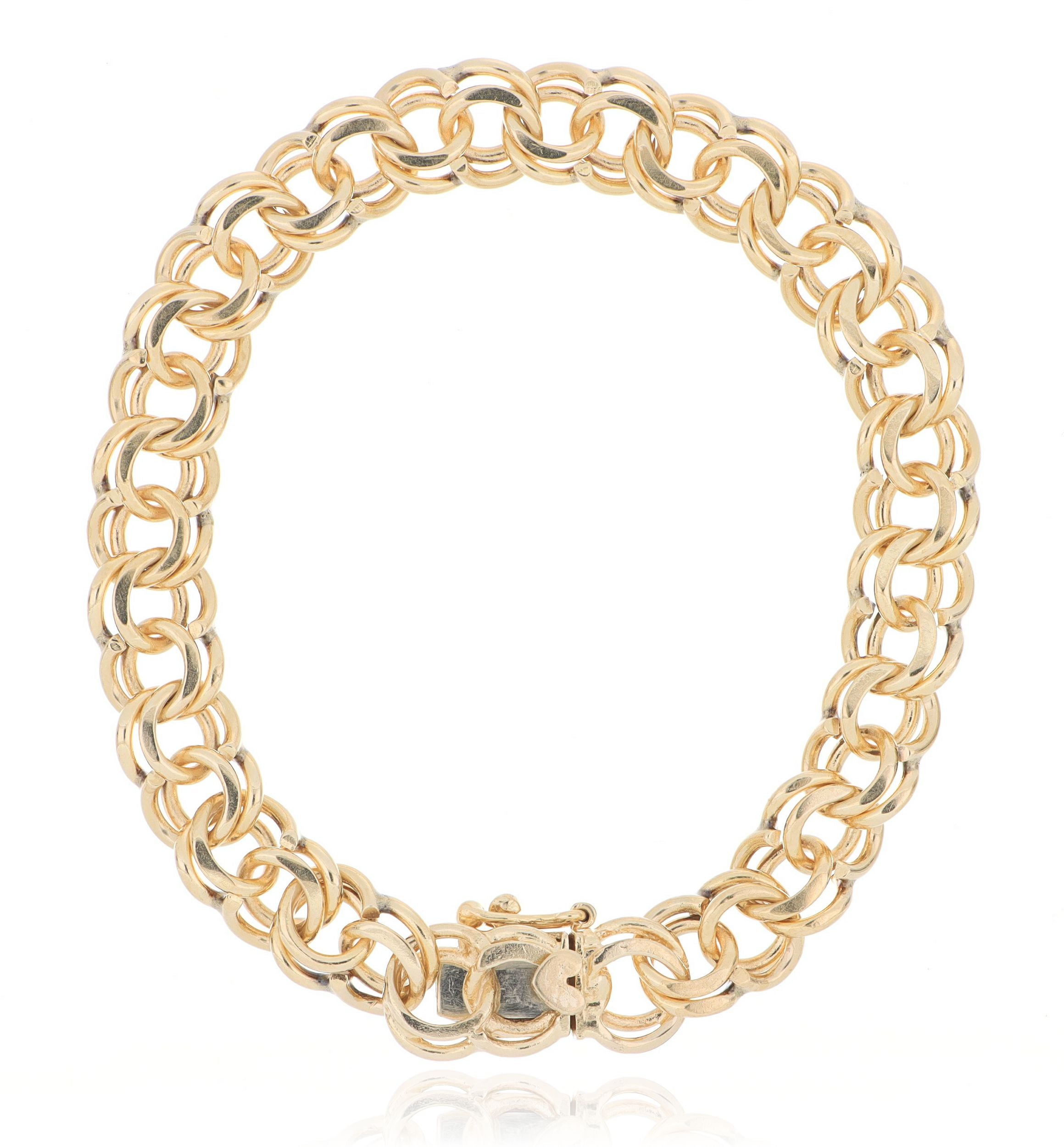 14k Yellow Gold Double Curb Bracelet