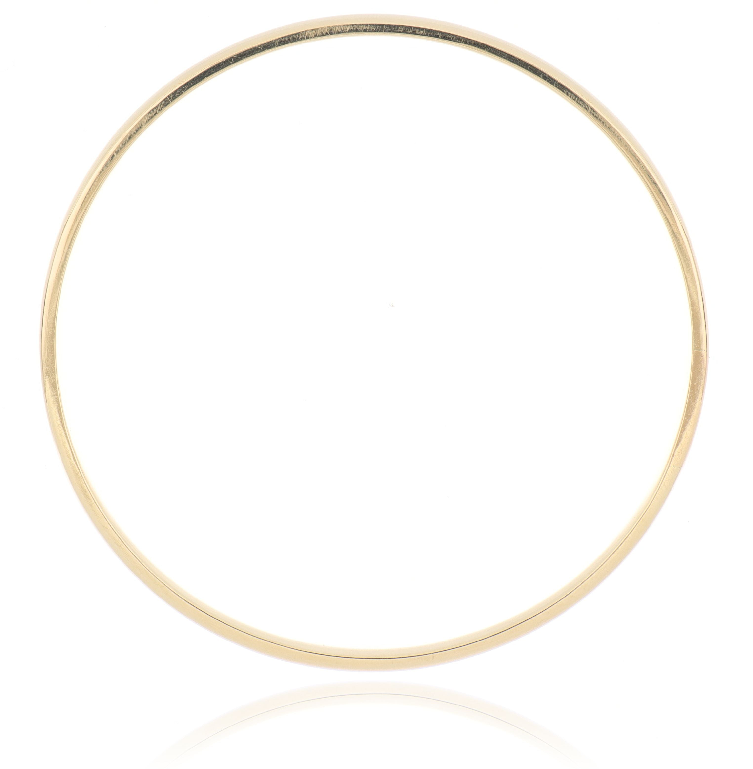 14k Yellow Gold Solid Bangle - Charles Koll Jewelers