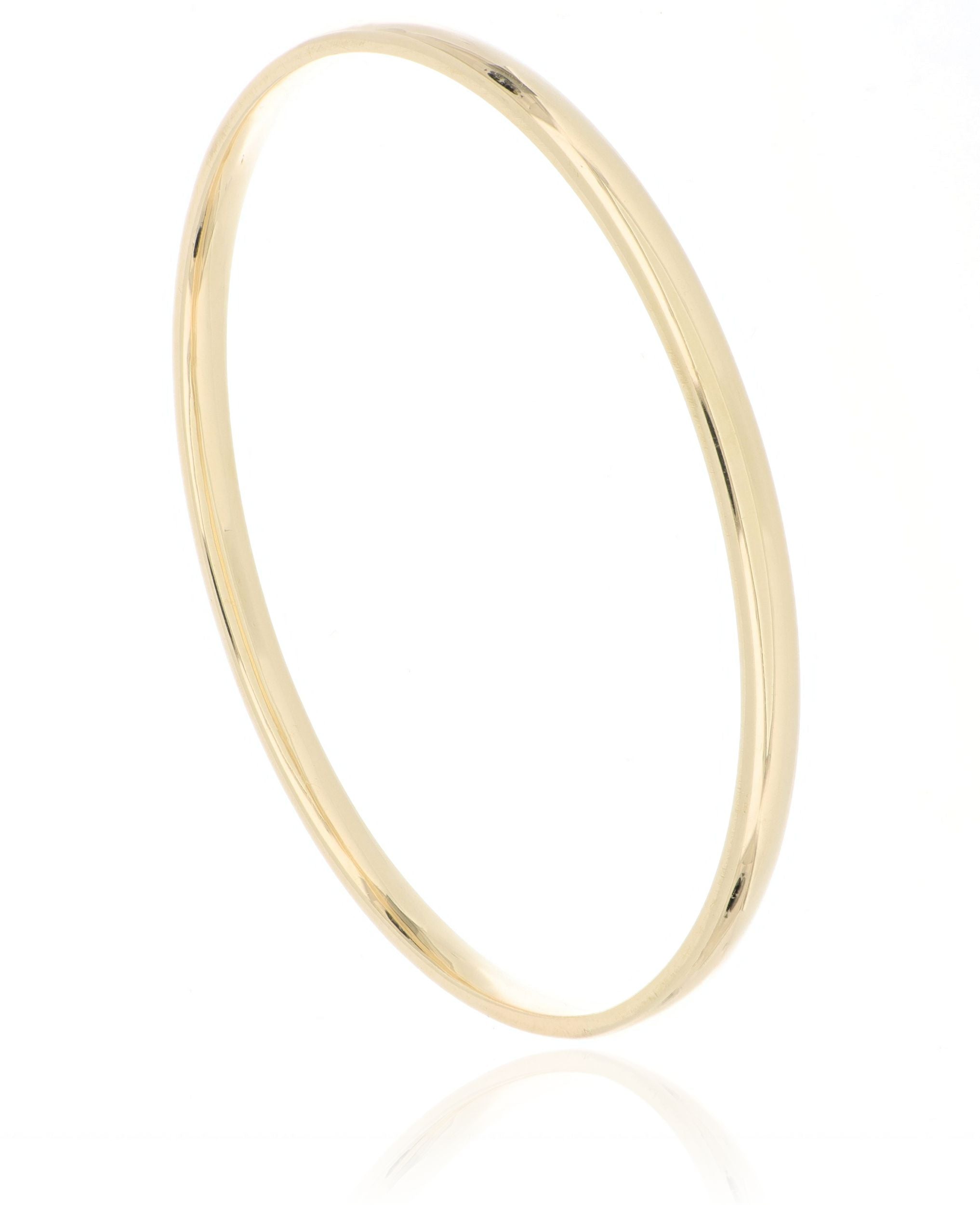 14k Yellow Gold Solid Bangle - Charles Koll Jewelers