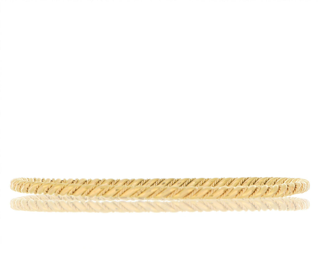 18k Yellow Gold Twisted Solid Bangle