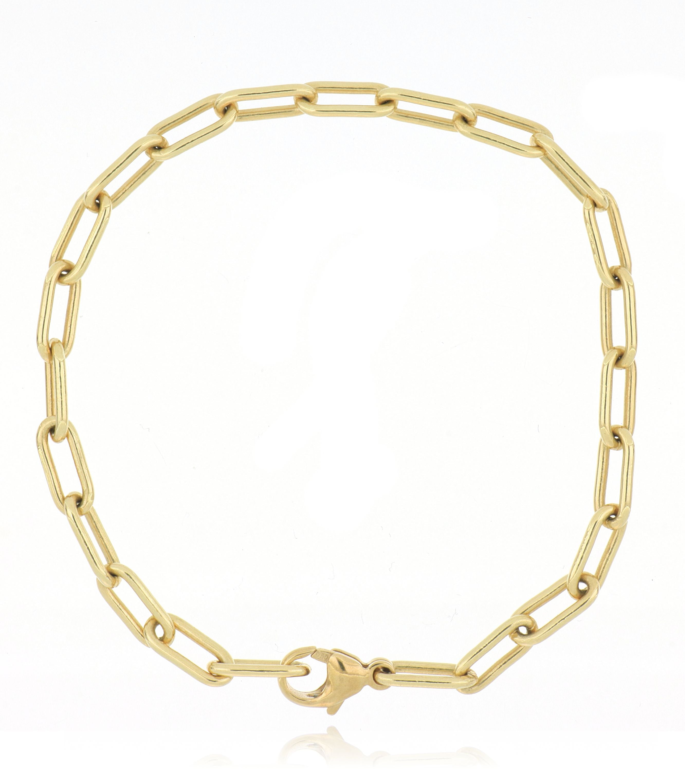 18k Yellow Gold Paperclip Link Bracelet