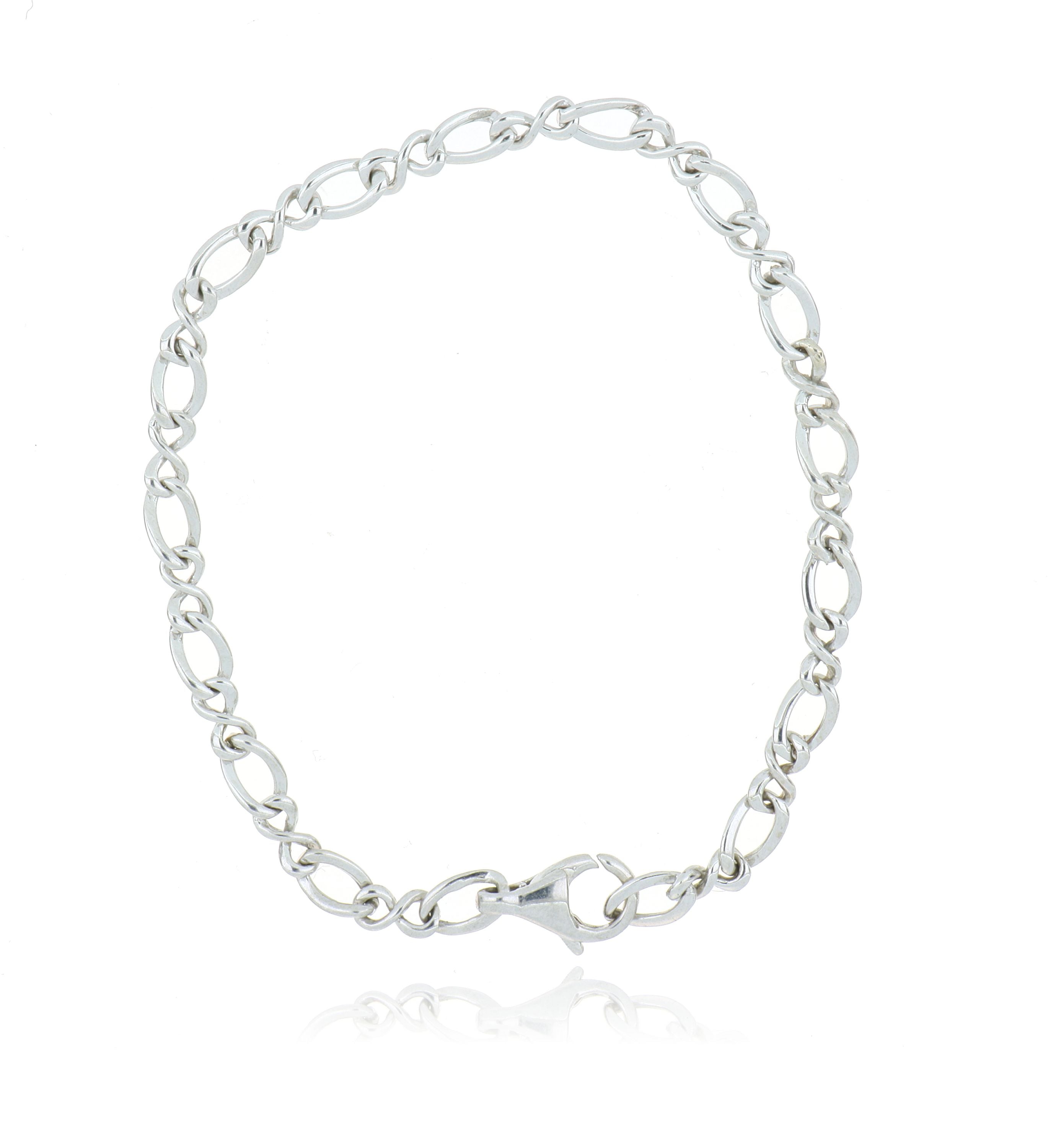 14k White Gold Link Bracelet