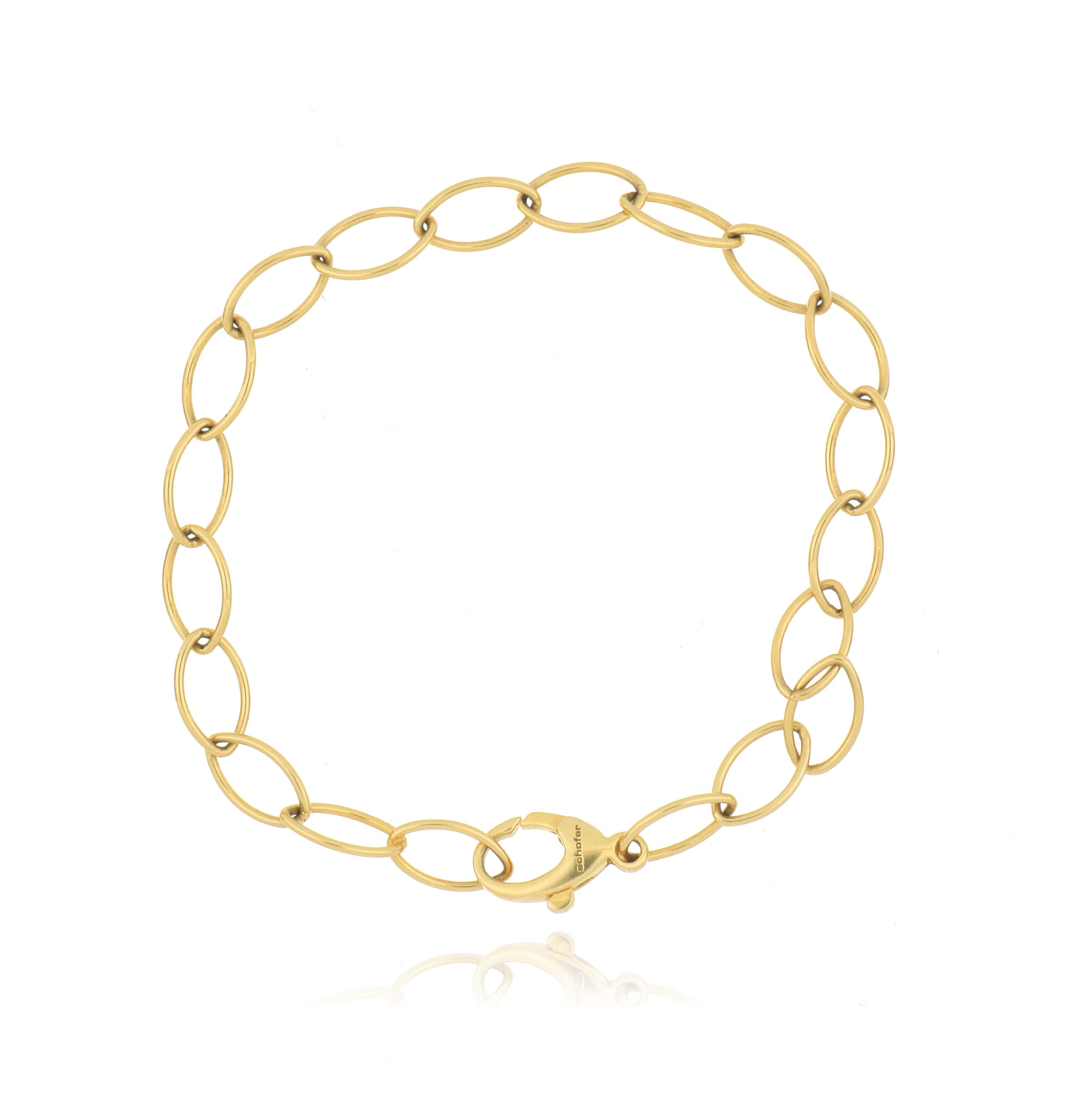 18k Yellow Gold Oval Link Bracelet