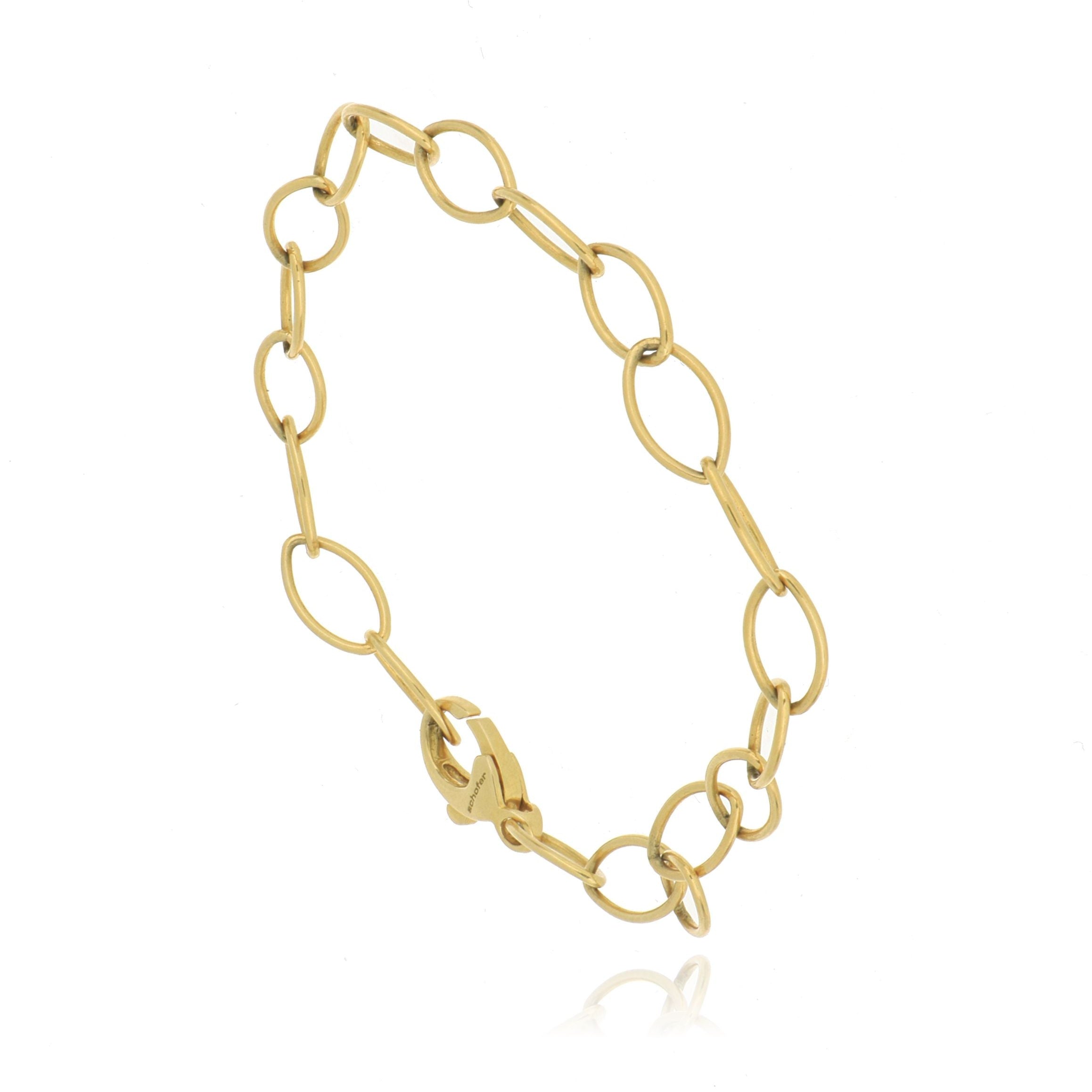 18k Yellow Gold Oval Link Bracelet