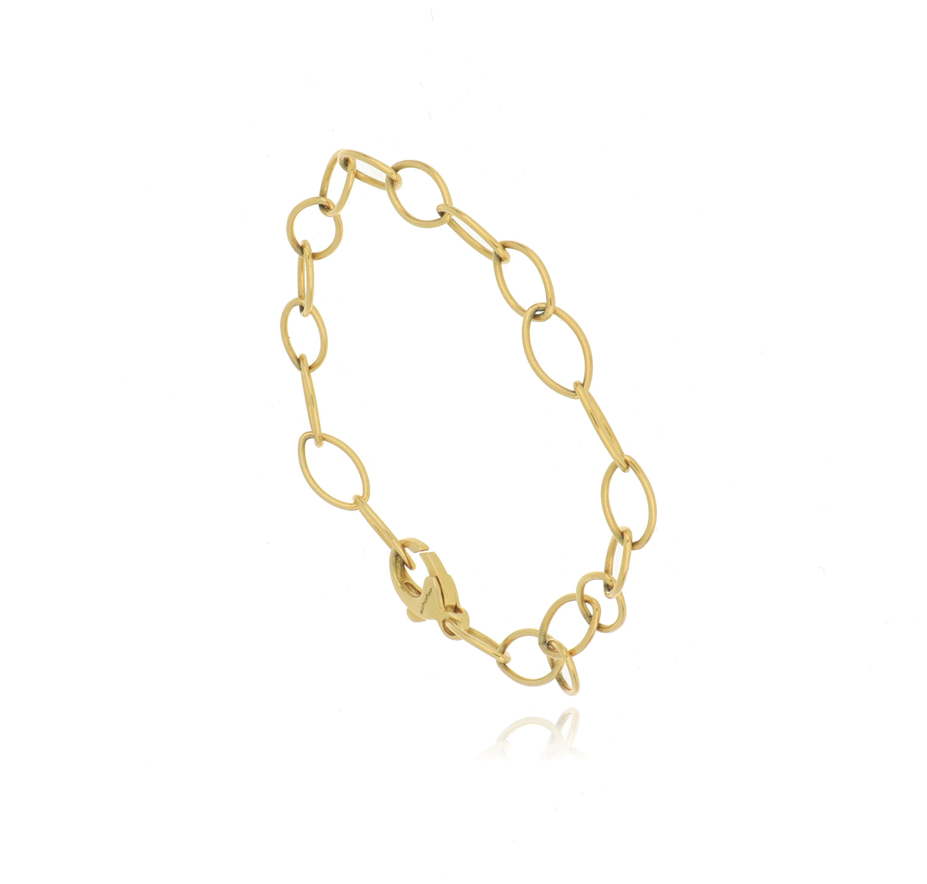 18k Yellow Gold Oval Link Bracelet