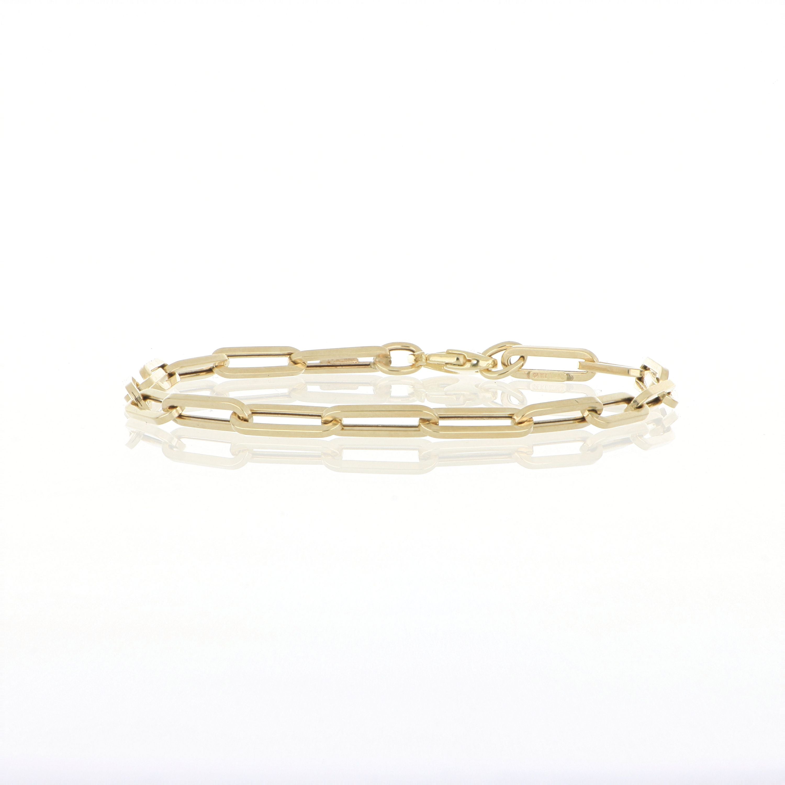 14k Yellow Gold Paperclip Bracelet