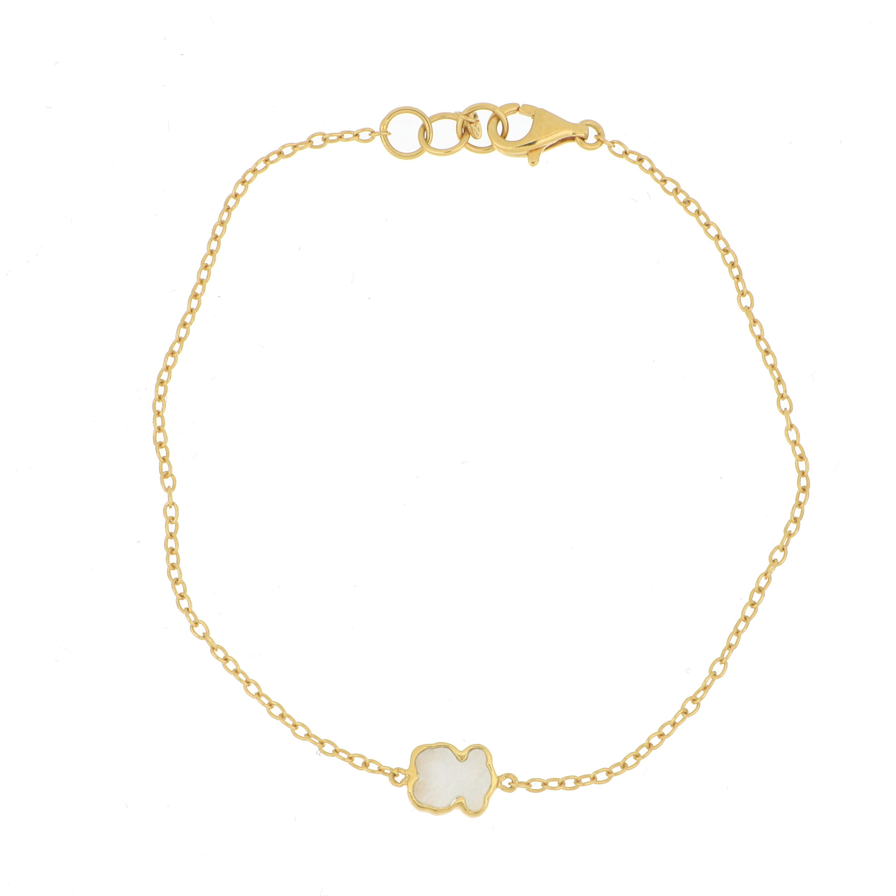 18k Yellow Gold Tous Mother of Pearl Bracelet