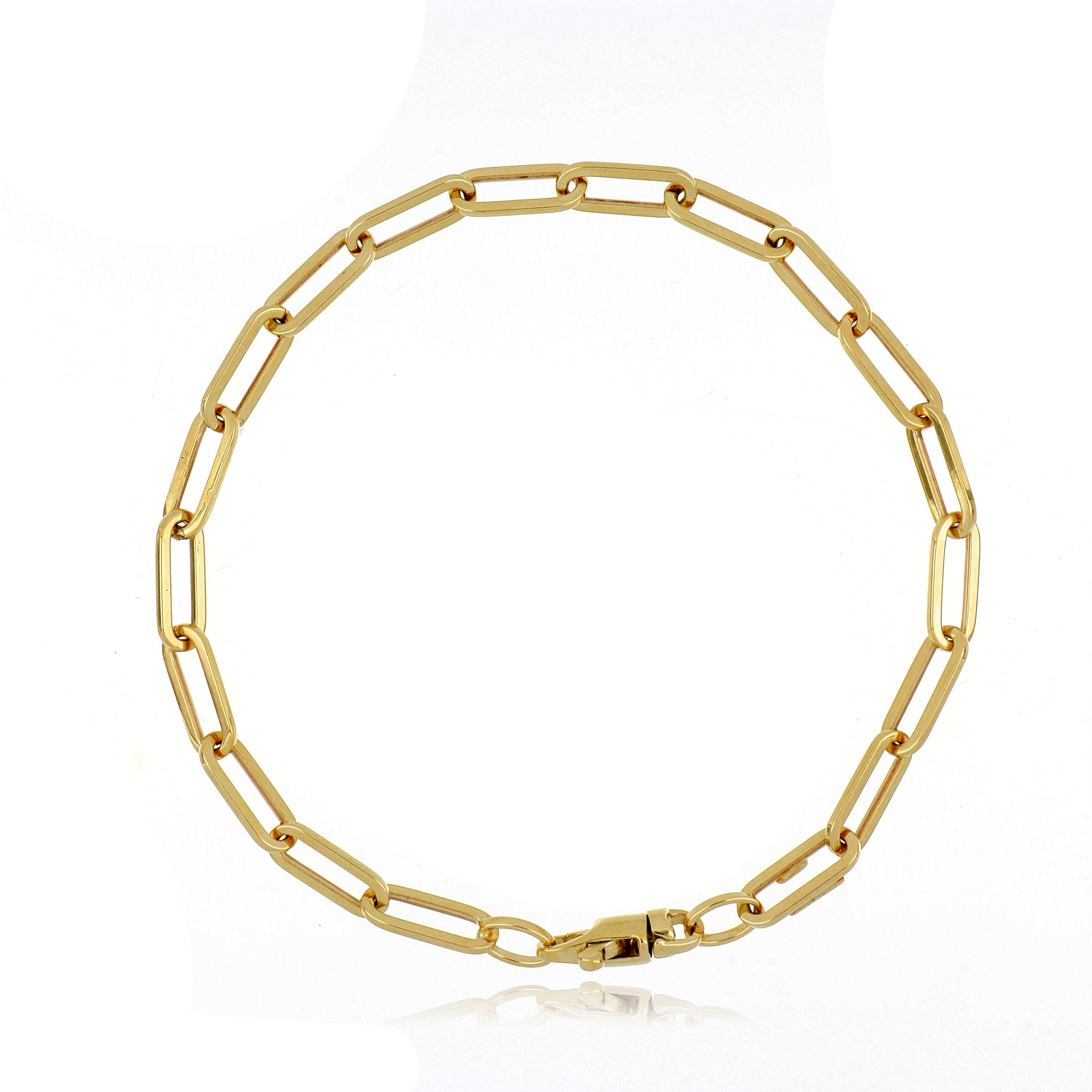 14k Yellow Gold Paperclip Bracelet