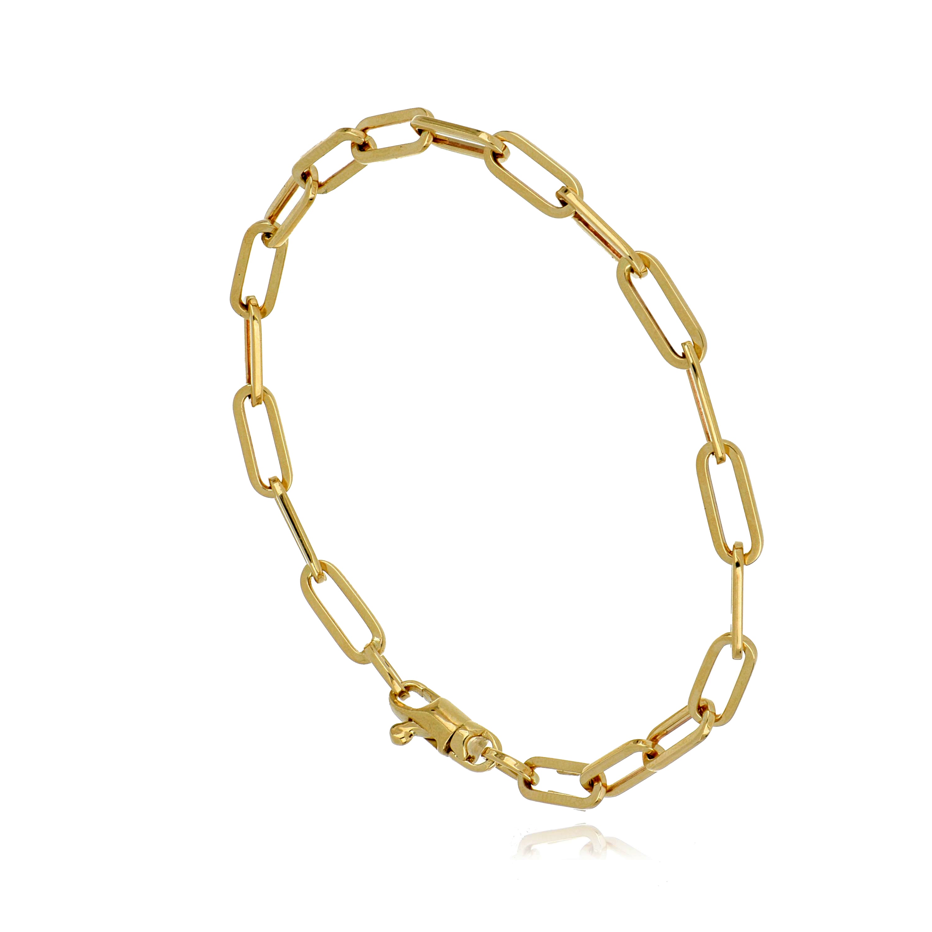 14k Yellow Gold Paperclip Bracelet