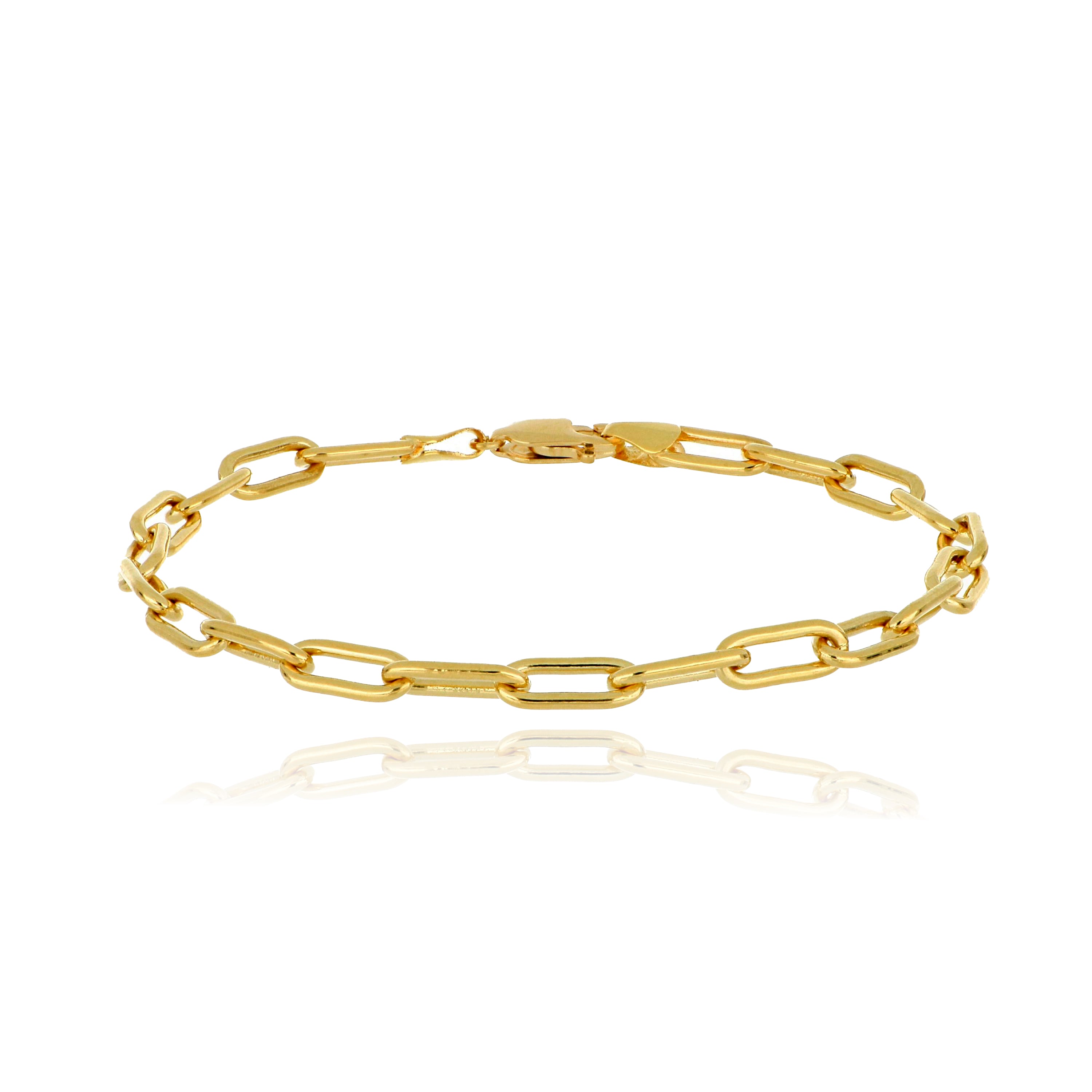 18k Yellow Gold Paperclip Bracelet - Charles Koll Jewelers