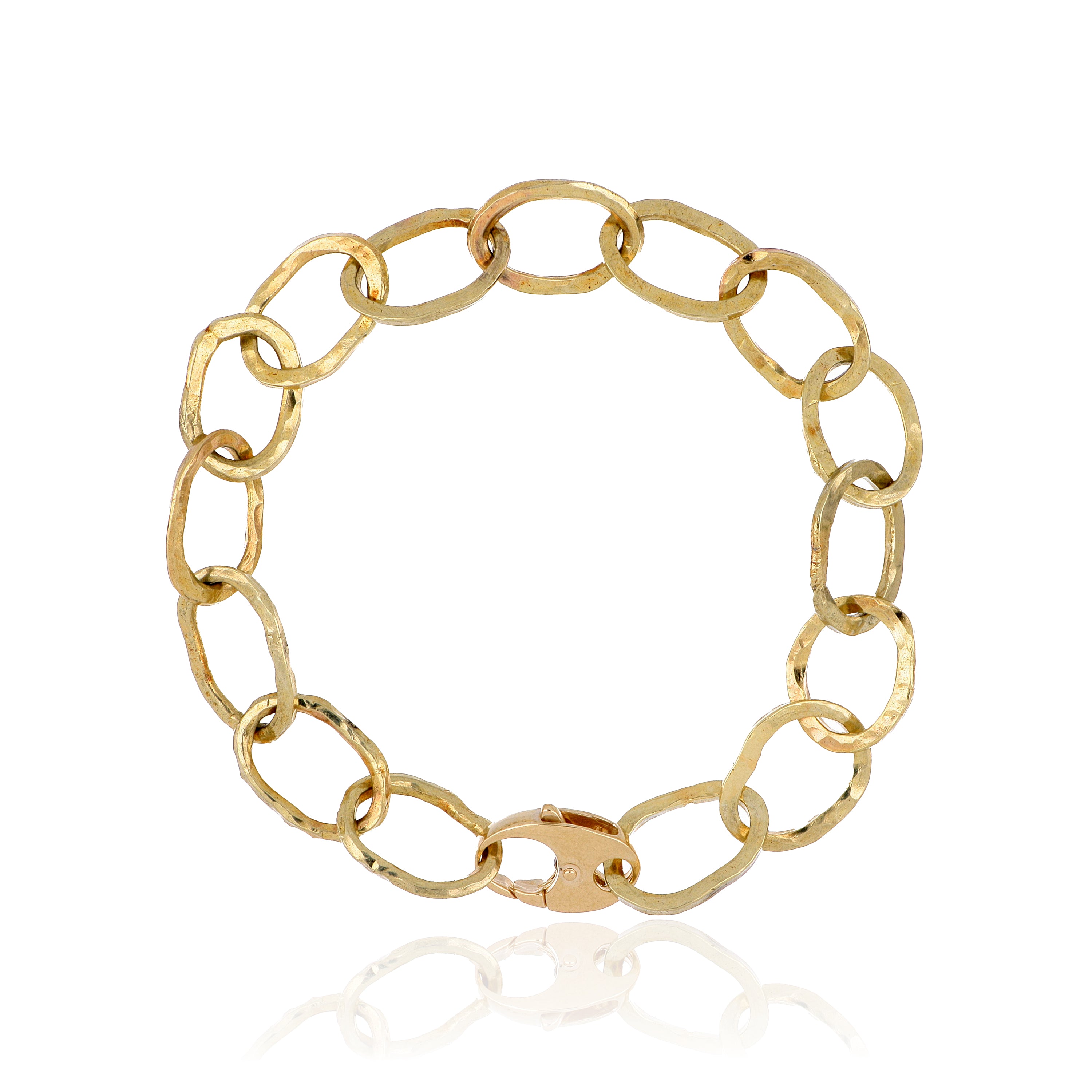 14k Yellow Gold Forged Link Bracelet