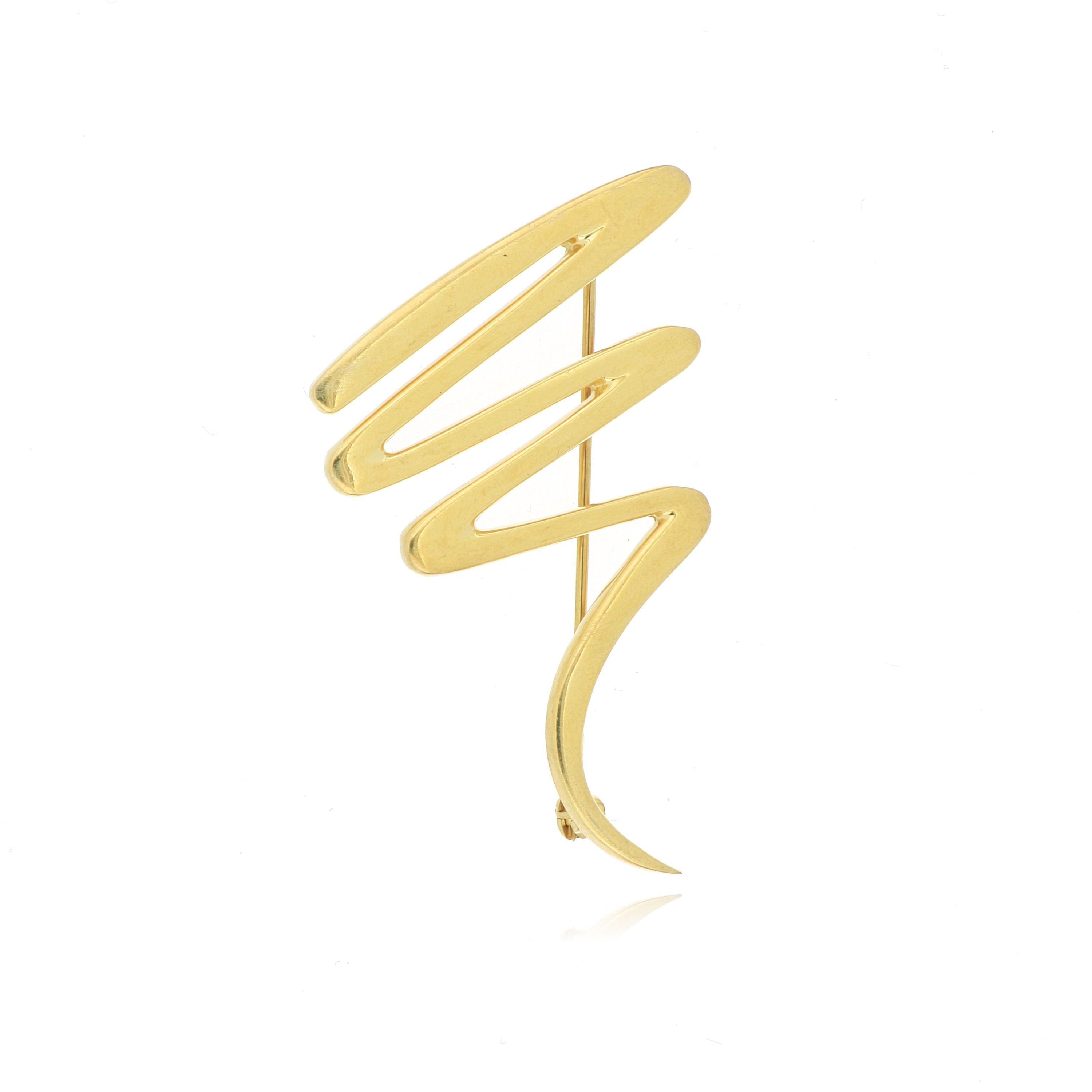 18k Yellow Gold Tiffany & Co. Paloma Picasso Scribble Brooch