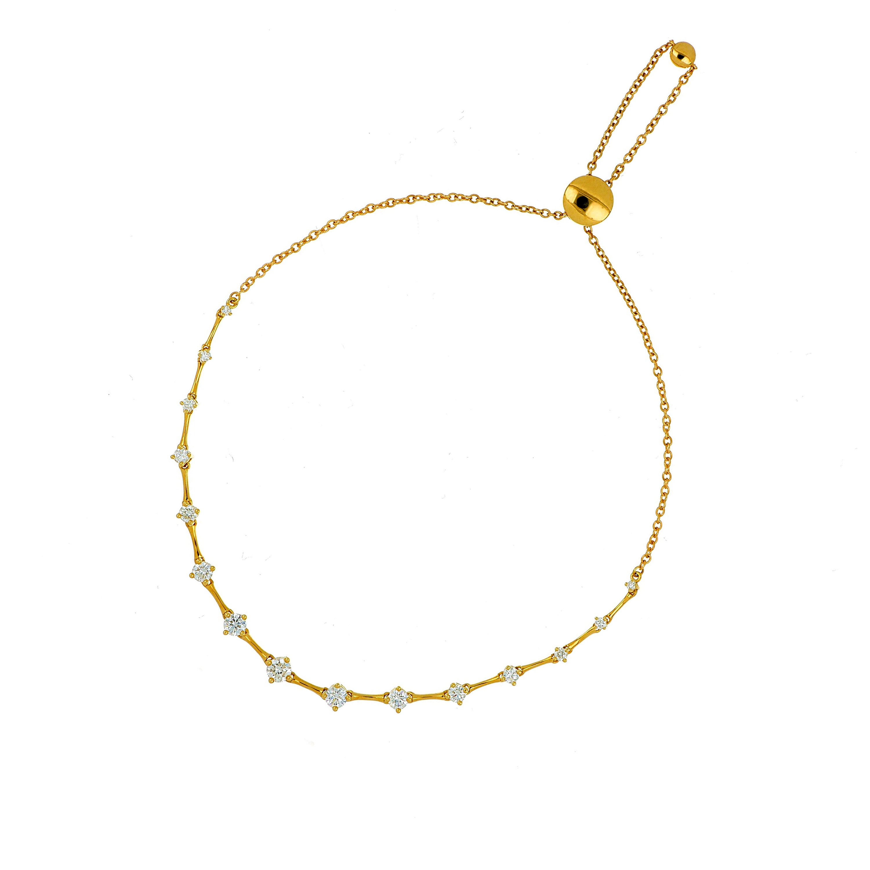 18k Yellow Diamond Bolo Bracelet