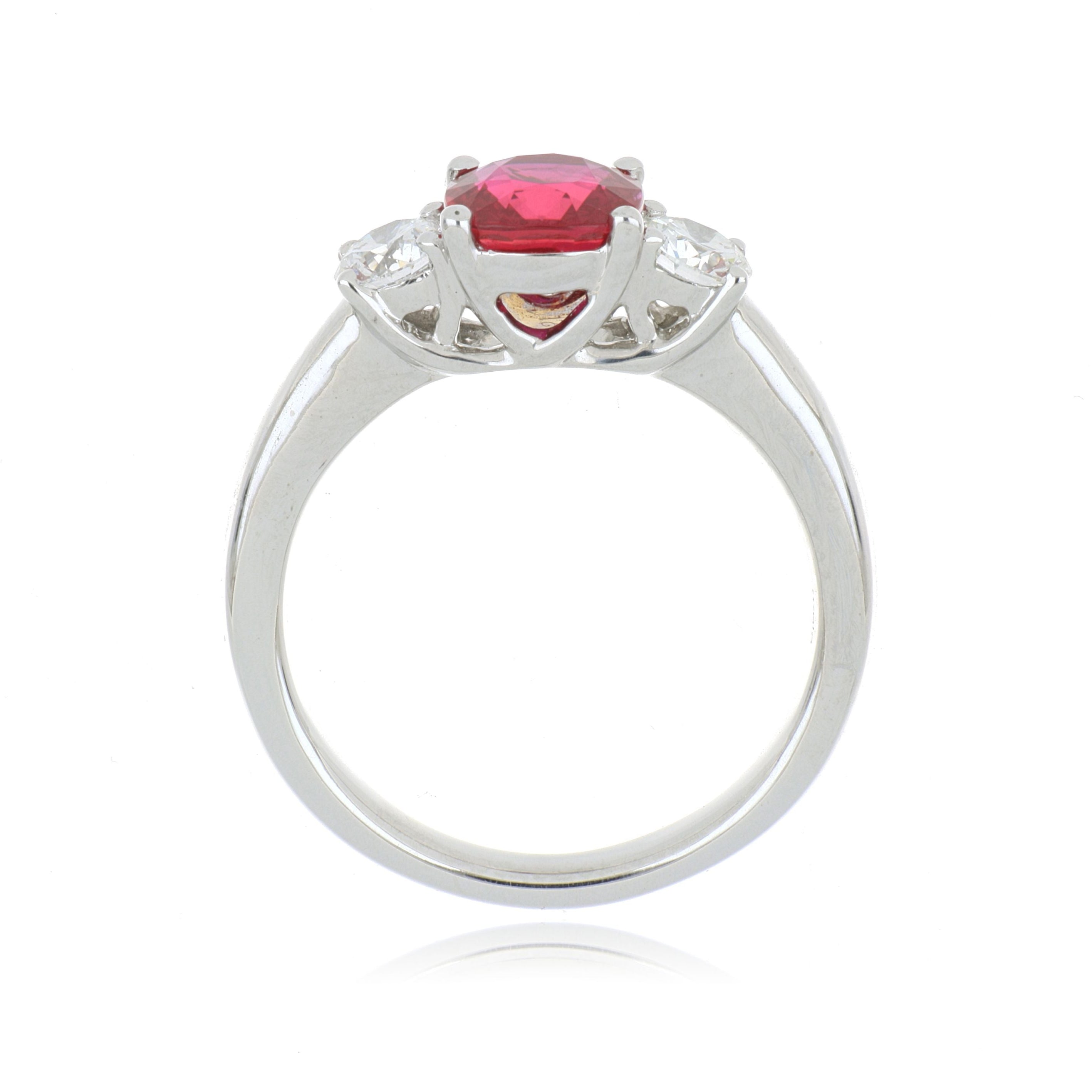 18k White Gold Burma Ruby and Diamond Ring