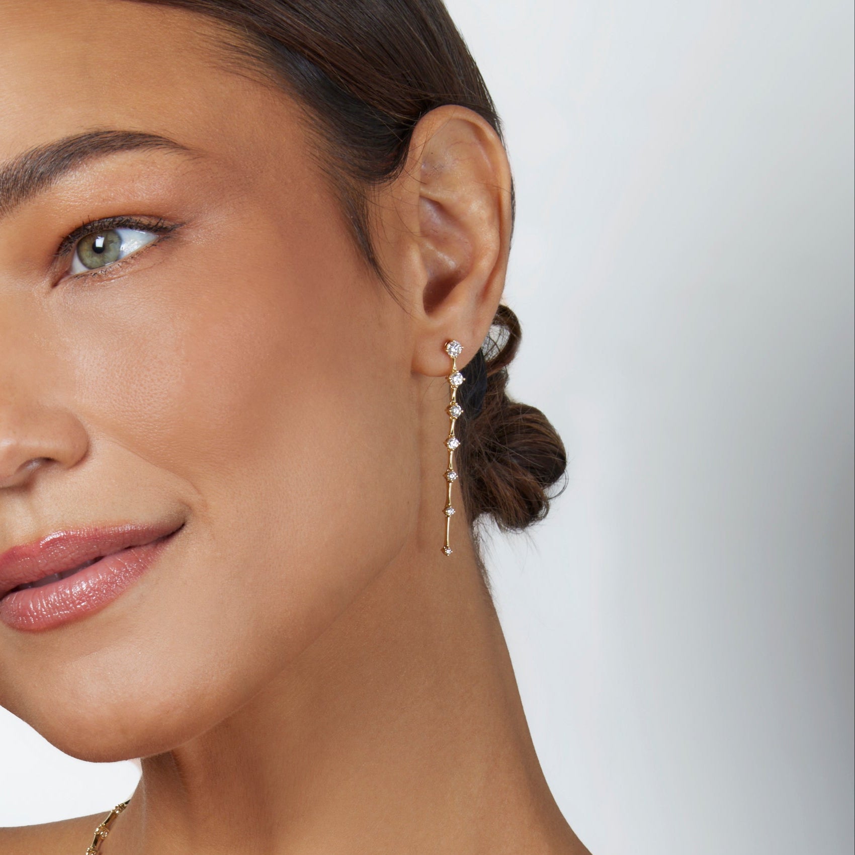 18k Yellow Gold Diamond Drop Earrings