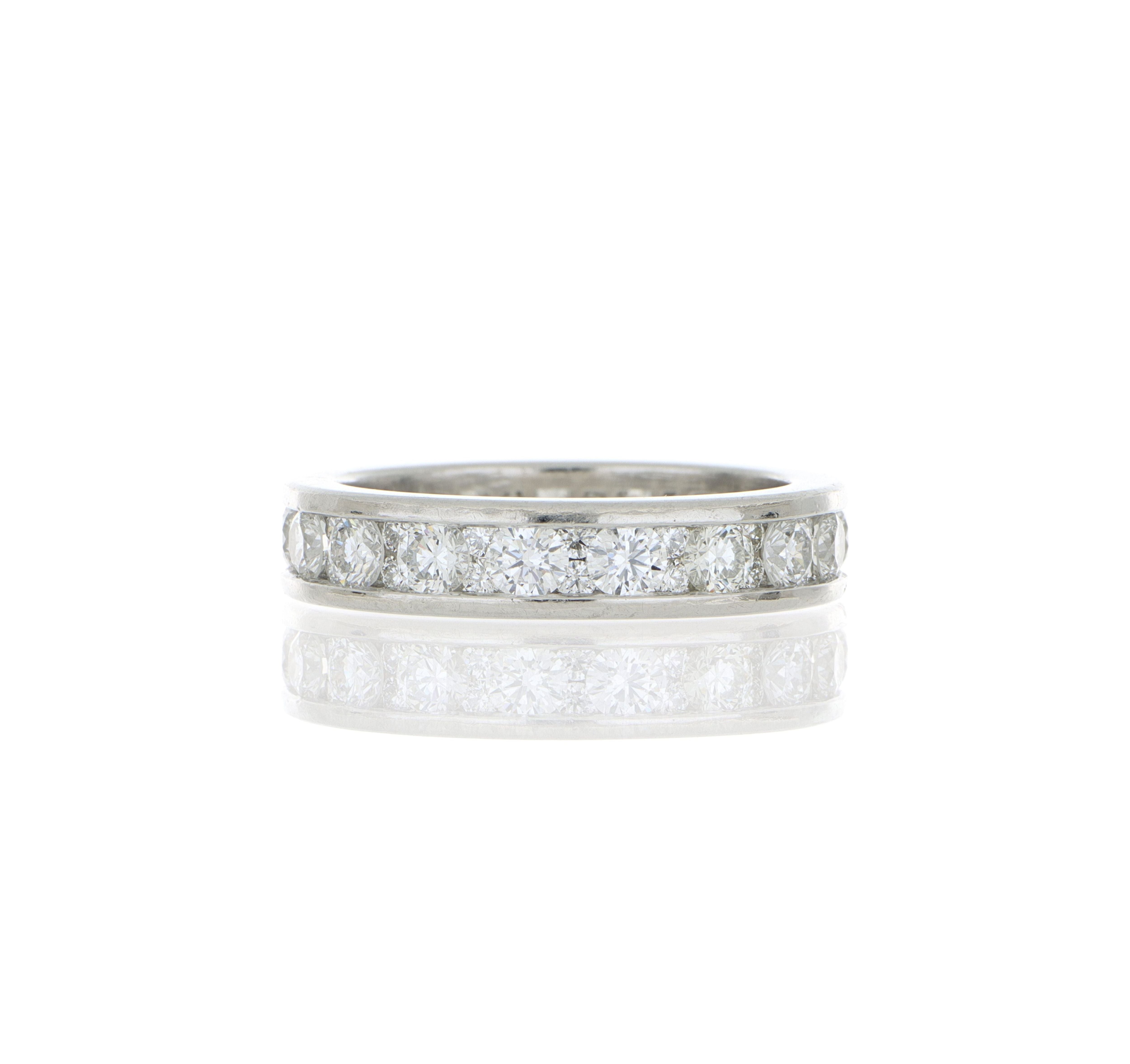 Platinum Channel Set Diamond Eternity Band