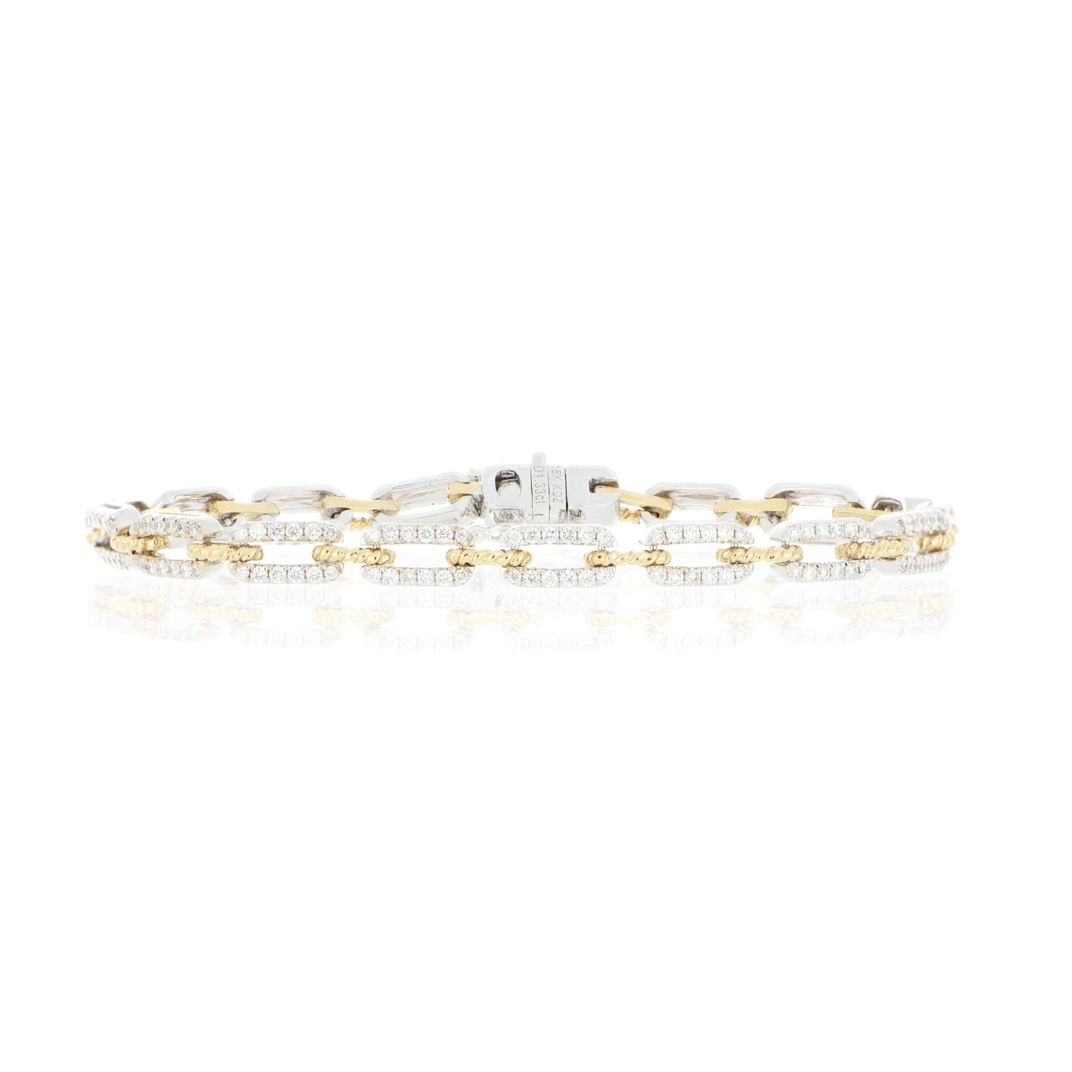 Two toned tennis bracelet with diamonds - Charles Koll