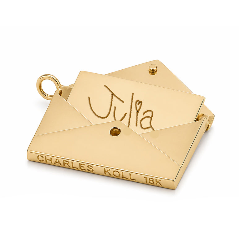 18k Love Letter Pendant - Charles Koll Jewelers