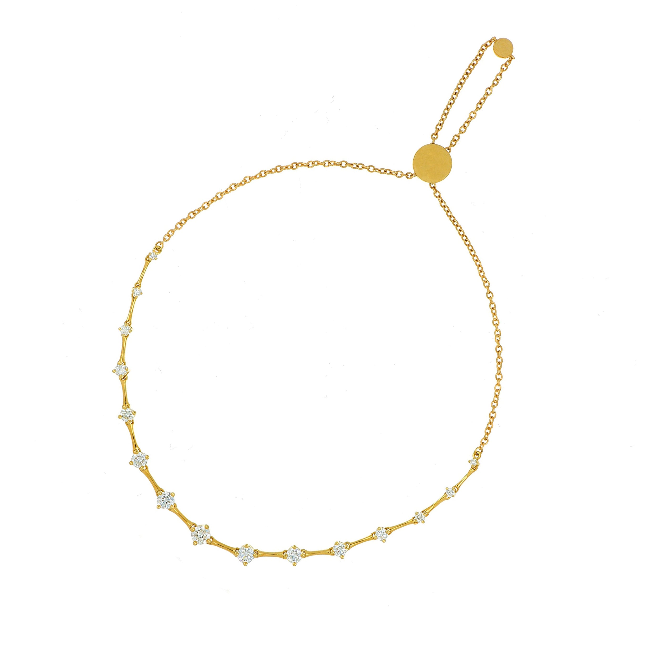 18k Yellow Gold Diamond Bolo Bracelet
