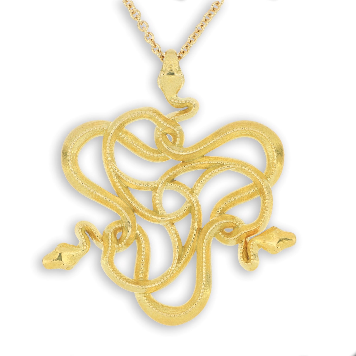 18k Yellow Gold Escher Snake Necklace