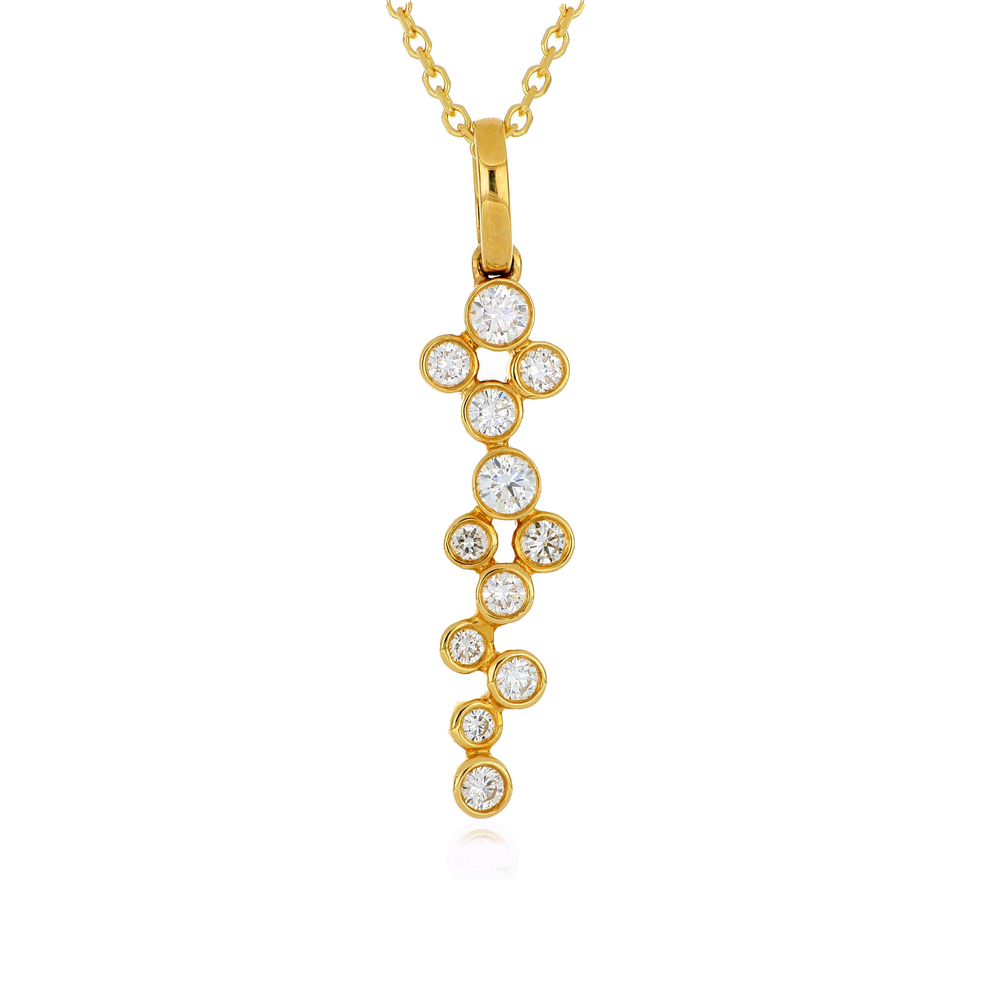 18k Yellow Gold Scattered Diamond Necklace