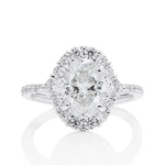 Oval Diamond Halo Engagement Ring - Charles Koll Jewellers