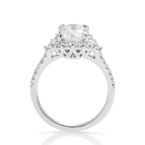 Oval Diamond Halo Engagement Ring - Charles Koll Jewellers