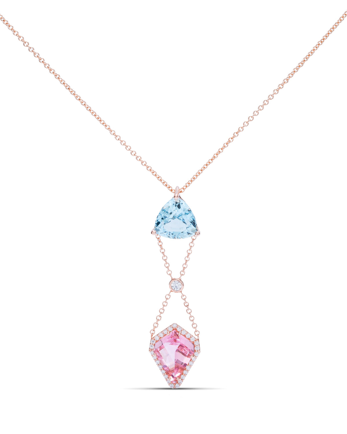 Aquamarine and Pink Tourmaline Pendant - Charles Koll Jewellers