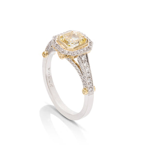 Fancy Yellow Radiant Diamond Engagement Ring - Charles Koll Jewellers