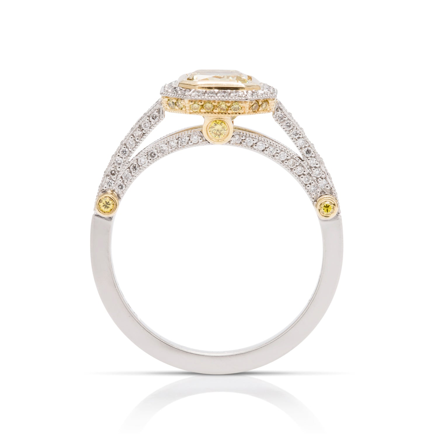 Fancy Yellow Radiant Diamond Engagement Ring - Charles Koll Jewellers