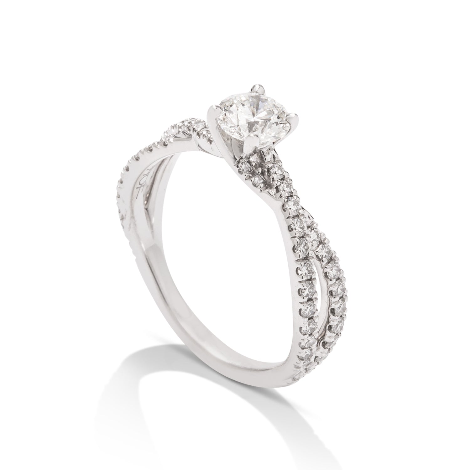 Twisted Diamond Band Engagement Ring - Charles Koll Jewellers