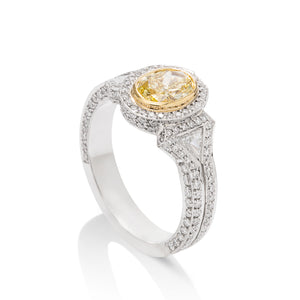1.00 Carat Fancy Yellow Diamond Engagement Ring - Charles Koll Jewellers