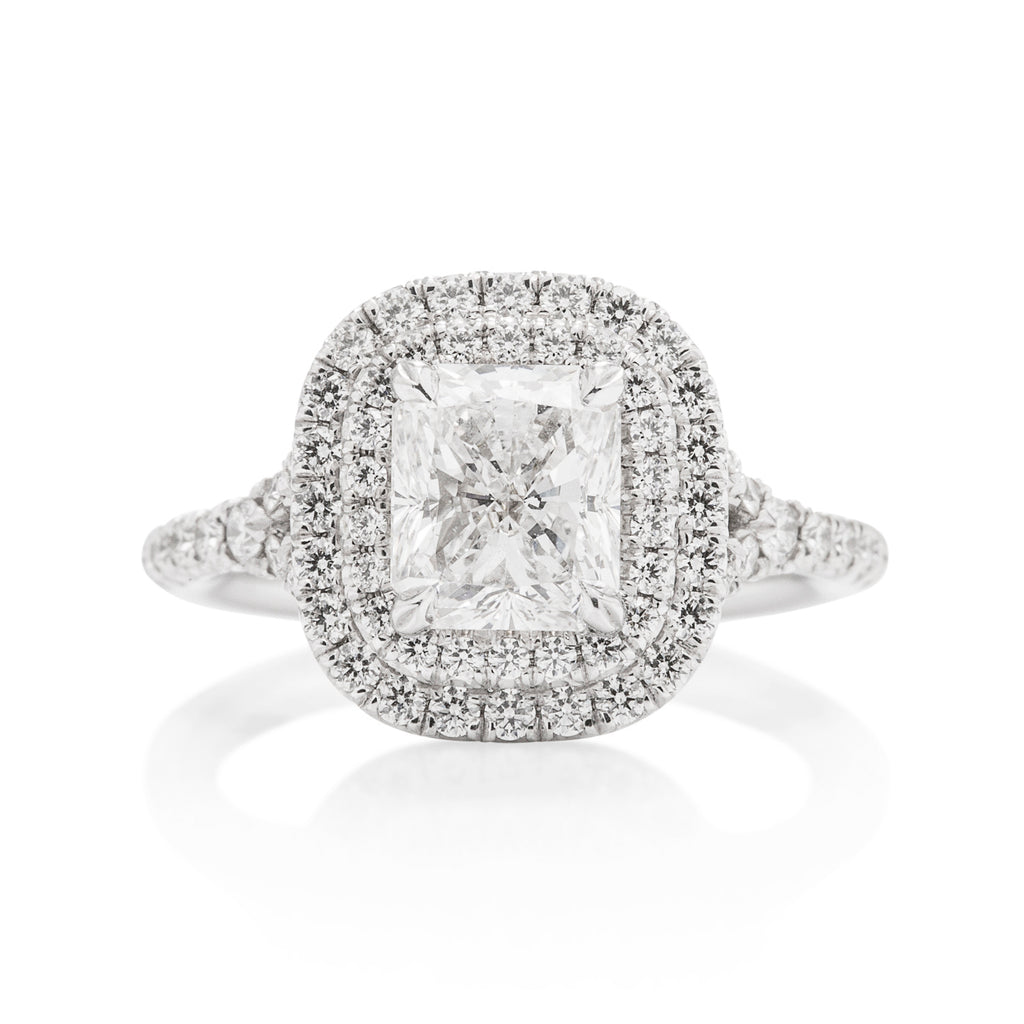 White Gold 1.50 Carat Radiant Diamond Engagement Ring - Charles Koll Jewellers