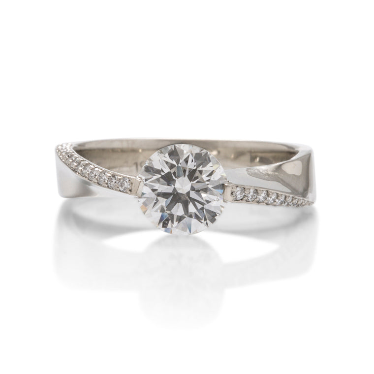White Gold Mobius Engagement Ring - Charles Koll Jewellers