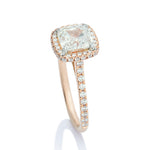 Thin Shank Double Halo Cushion Engagement Ring - Charles Koll Jewellers