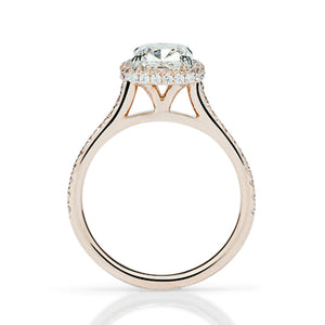 Thin Shank Double Halo Cushion Engagement Ring - Charles Koll Jewellers