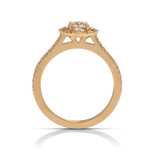 18k Gold Hearts on Fire Diamond Compass Halo Ring - Charles Koll Jewellers