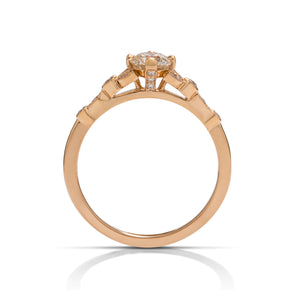 18k Rose Gold "Cali Chic" Double Petal Bezel Hearts on Fire Diamond Ring - Charles Koll Jewellers