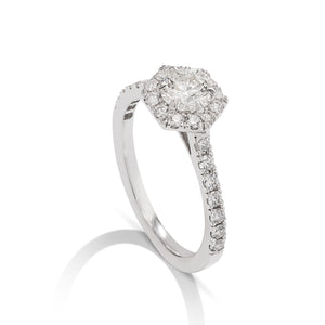 Hearts on Fire 18k White Gold Hexagonal Diamond Ring - Charles Koll Jewellers