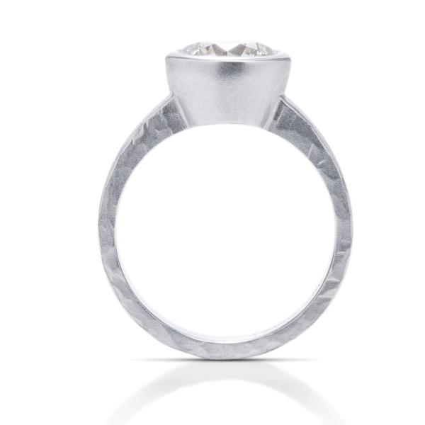 Hammered Bezel Set Engagement Ring - Charles Koll Jewellers