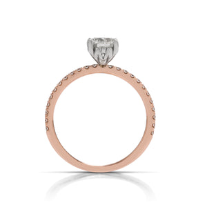14k Rose Gold Cushion Brilliant Diamond Ring - Charles Koll Jewellers
