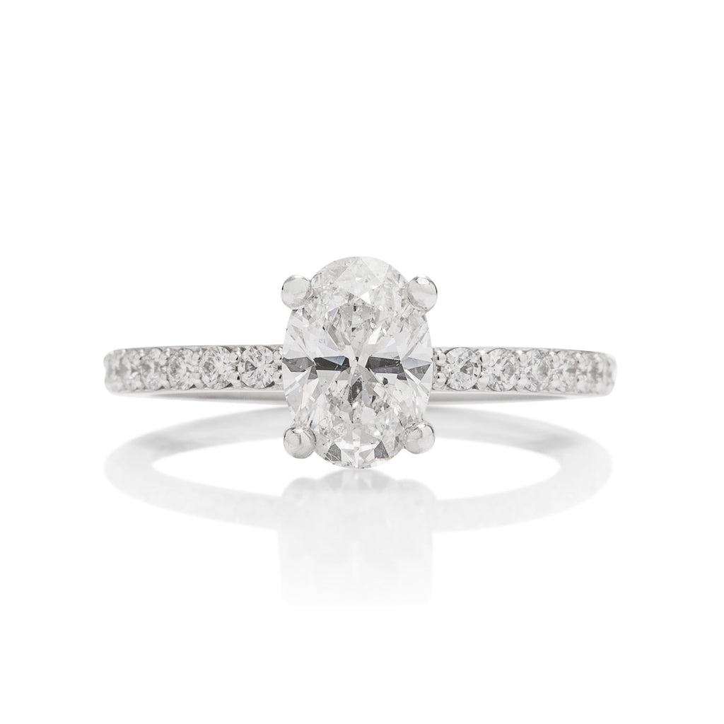 Platinum Oval Diamond Ring - Charles Koll Jewellers