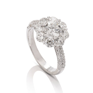 Large Halo Engagement Ring - Charles Koll Jewellers