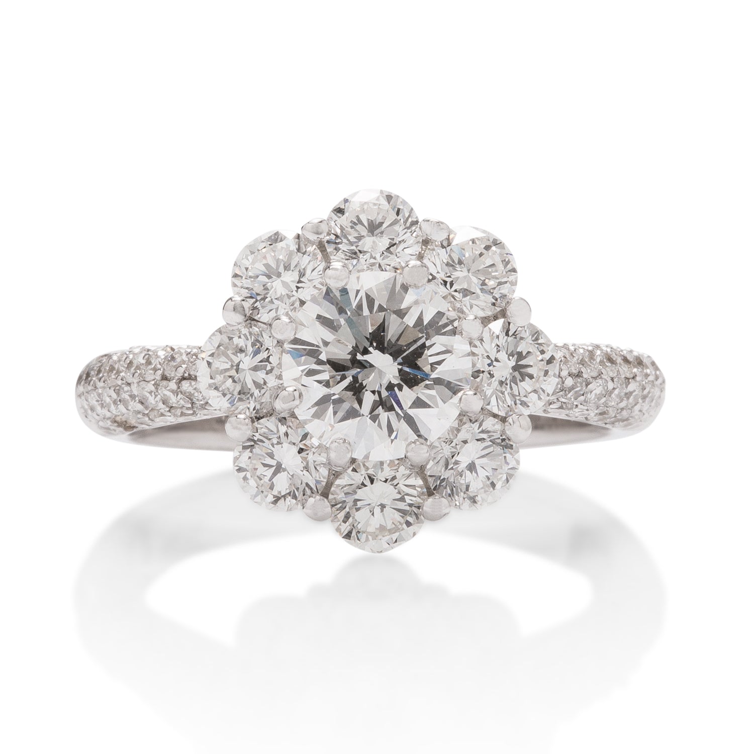 Large Halo Engagement Ring - Charles Koll Jewellers