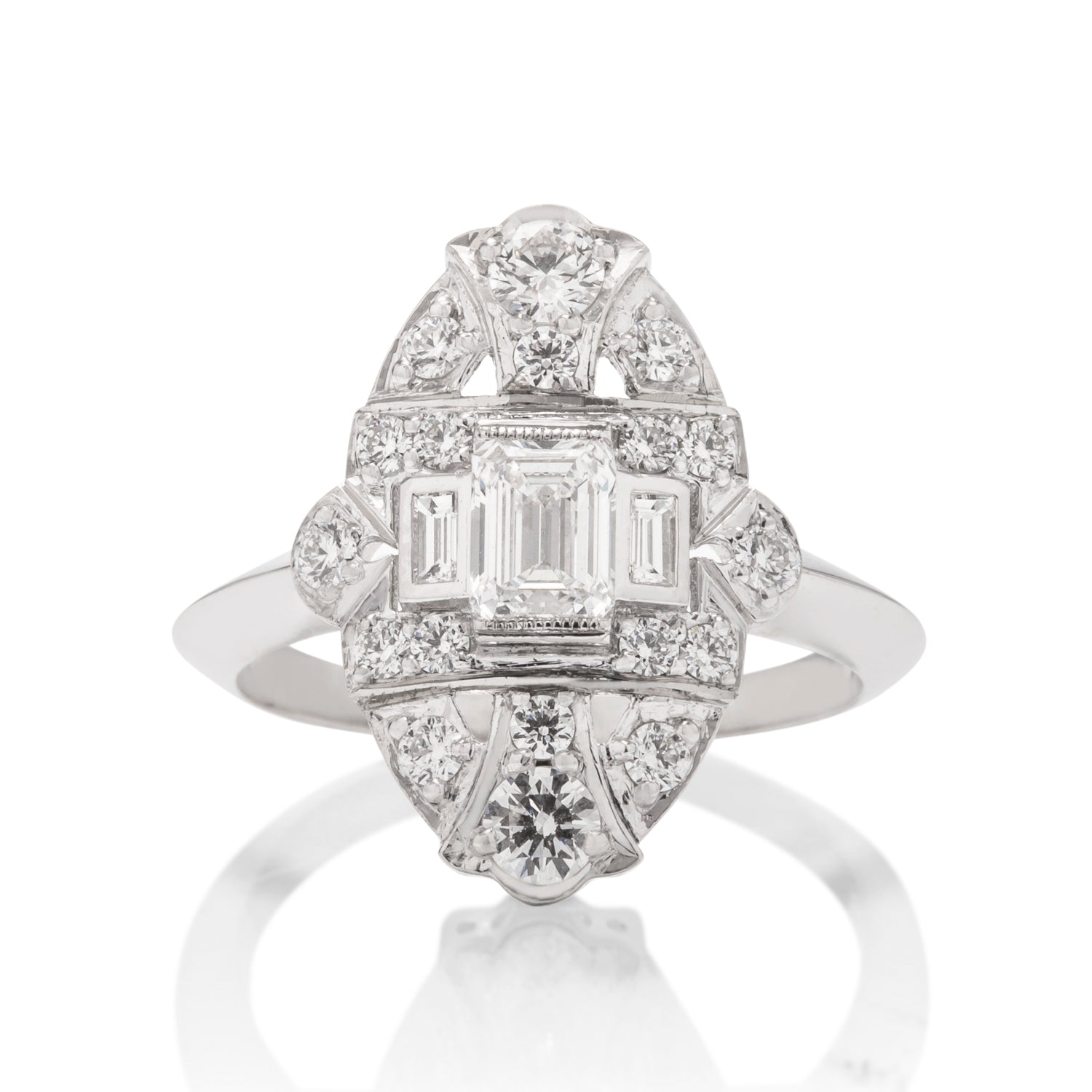 Vintage Lace Diamond and Platinum Ring - Charles Koll Jewellers