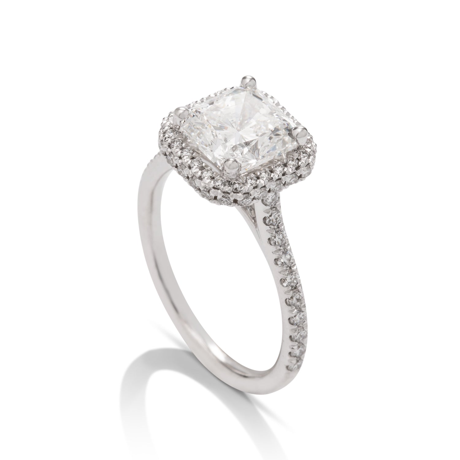 Radiant Cut Diamond Halo Engagement Ring - Charles Koll Jewellers