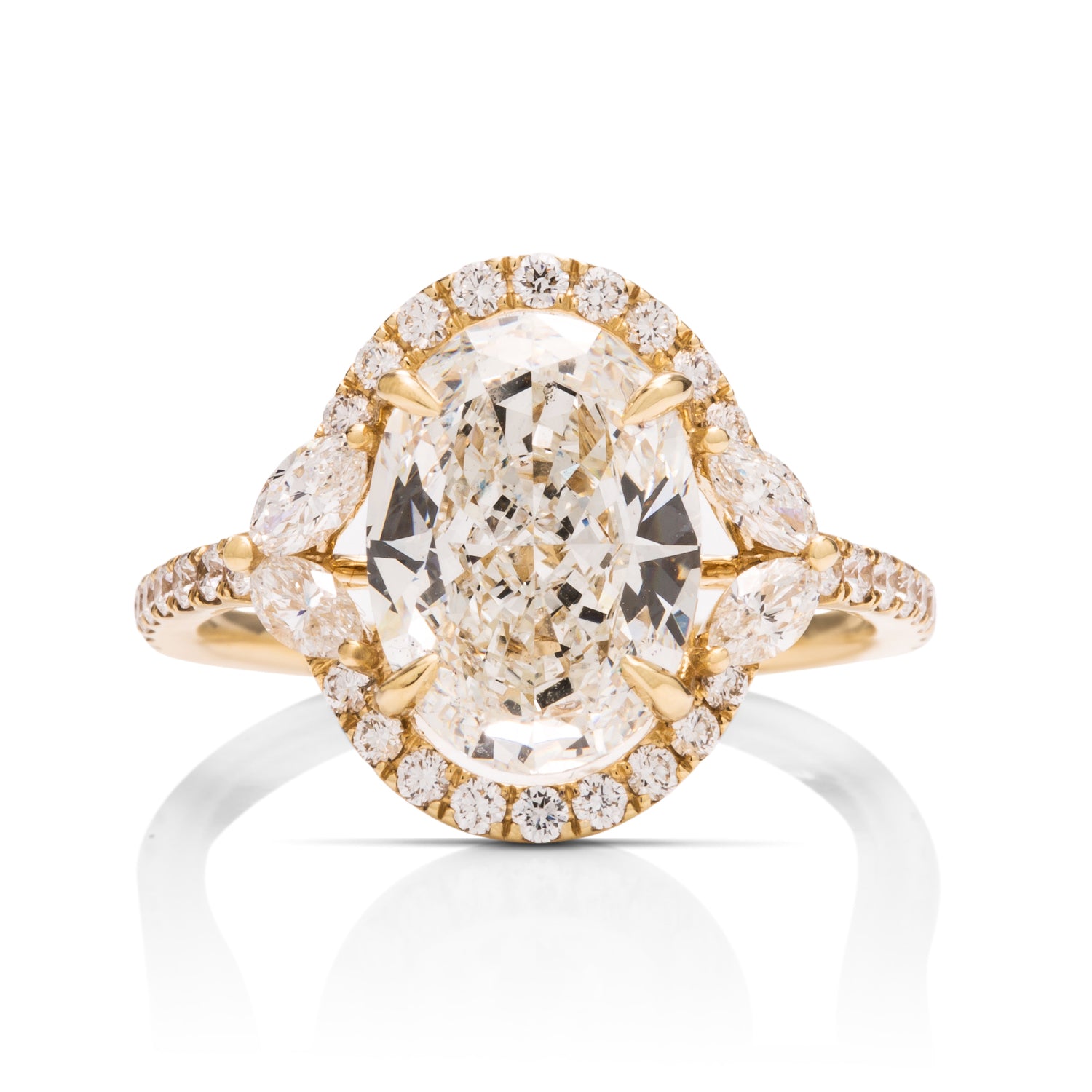 3 Carat Oval Halo Engagement Ring - Charles Koll Jewellers