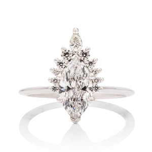 Marquise Diamond Crown Engagement Ring - Charles Koll Jewellers
