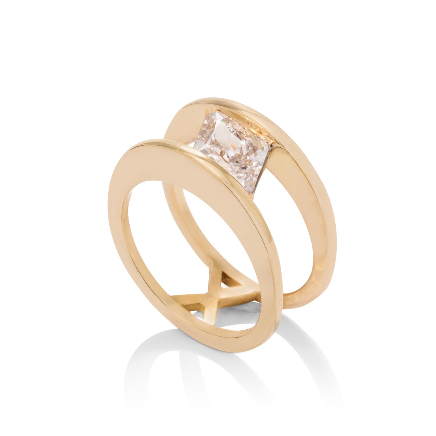 Kite Diamond Double Band Engagement Ring - Charles Koll Jewellers